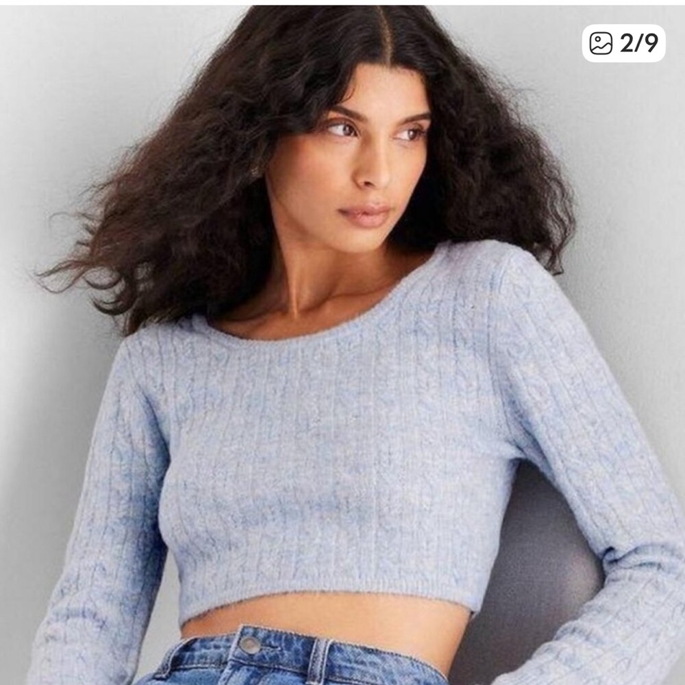 NWT Future Collective 2 pc cable knit sweater/skirt set. Size L - Picture 4 of 14